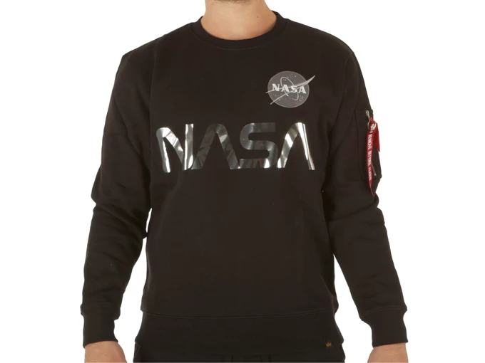  Nasa Reflective - Felpe uomo Alpha Industries. Disponibile in diverse taglie: s e colori grigio, argento, nero. YOUSPORTY.