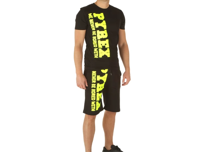  Completo Maglia In Jersey Bermuda In Jersey Uomo - Tuta uomo Pyrex. Disponibile in diverse taglie: s e colori giallo fluo, nero