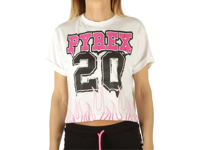  Maglia In Jersey Donna Bianco - T-Shirt donna Pyrex. Disponibile in diverse taglie: l, m, xs e colori fucsia, bianco, nero. YOU