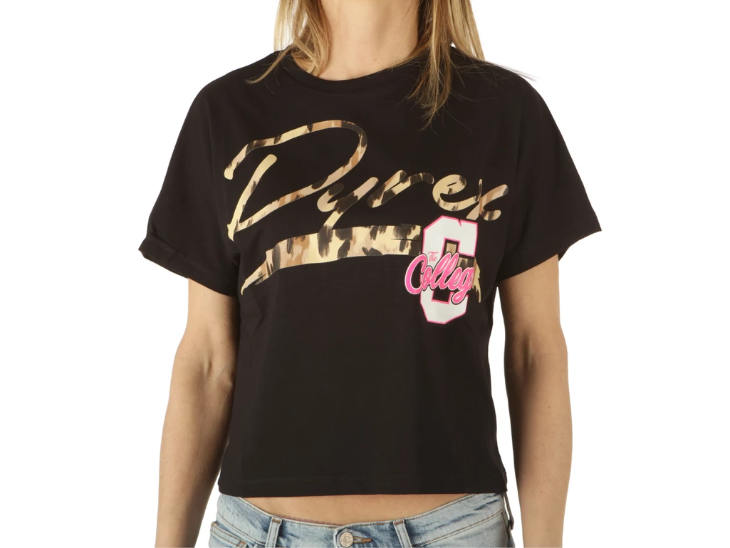  Maglia In Jersey Donna Nero - T-Shirt donna Pyrex. Disponibile in diverse taglie: s e colori nero. YOUSPORTY.