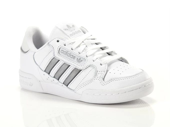  Continental 80 Stripes - Sneakers donna Adidas. Disponibile in diverse taglie: 36, 37, 38 e colori argento, bianco. YOUSPORTY.