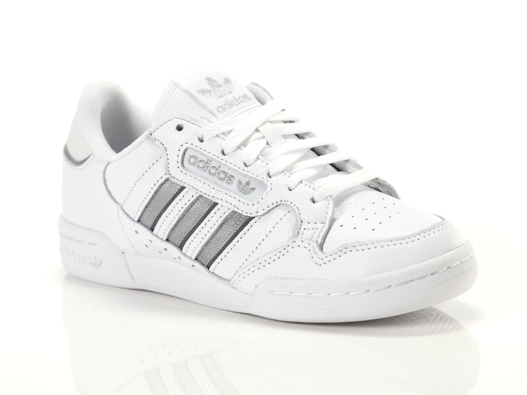 Adidas Continental 80 Stripes, Taglia 3½ Donna Colore Argento|Bianco