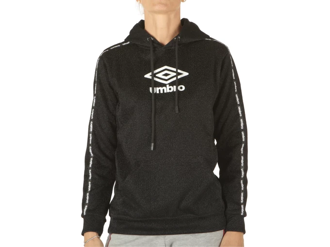  Maglia cappuccio in lurex - Felpe donna Umbro. Disponibile in diverse taglie: l, m, s, xs e colori bianco, nero. YOUSPORTY.