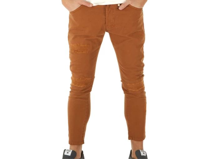  Pantalone Slim Coccio - Pantaloni uomo Berna. Disponibile in diverse taglie: 46 e colori bianco, marrone. YOUSPORTY.