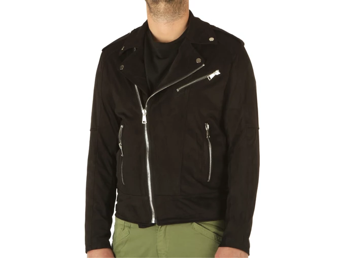  Chiodo Ecopelle Camoscio Nero - Giacche uomo Berna. Disponibile in diverse taglie: m e colori nero. YOUSPORTY.
