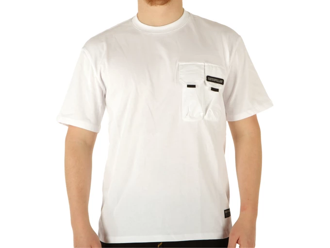 T Shirt Double Pocket White - T-Shirt uomo Caterpillar. Disponibile in diverse taglie: m, s e colori bianco, nero. YOUSPORTY.