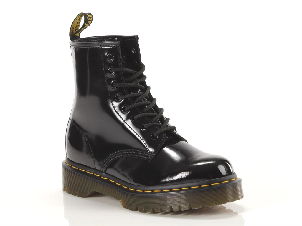  1460 Bex Patent Lamper - Boots donna Dr Martens. Disponibile in diverse taglie: 40, 39 e colori giallo, nero. YOUSPORTY.
