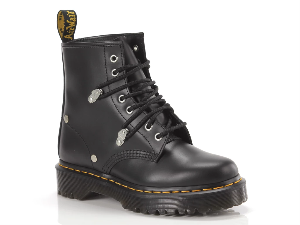 Dr Martens 1460 Bex Stud Black Fine Haircell, Taglia 4 Donna Colore Giallo|Nero