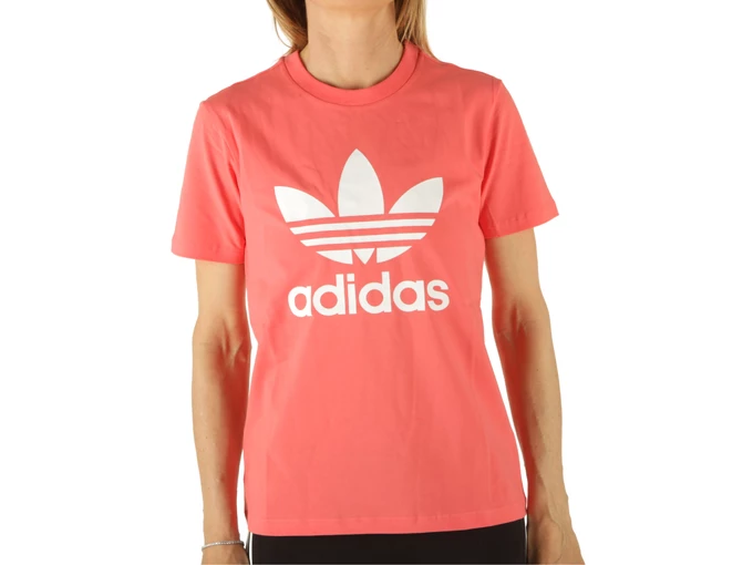  Trefoil Tee - T-Shirt donna Adidas. Disponibile in diverse taglie: 38 e colori corallo, bianco. YOUSPORTY.