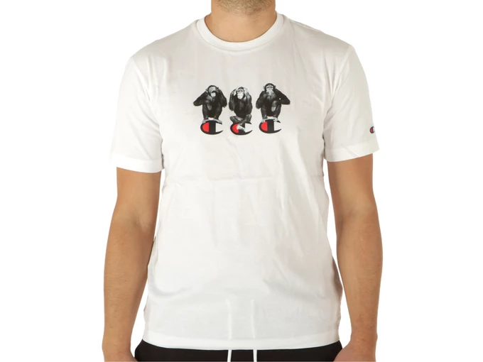  Crewneck T Shirt - T-Shirt uomo Champion. Disponibile in diverse taglie: l, s, xl e colori bianco, nero, blu. YOUSPORTY.
