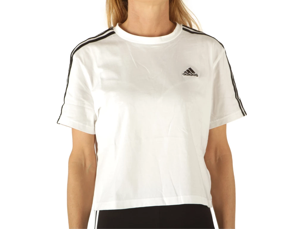 Adidas W 3S Cr Top, Taglia Xs Donna Colore Bianco|Nero