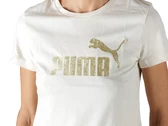  ESS+ Glitter logo Tee - T-Shirt donna Puma. Disponibile in diverse taglie: m, s e colori bianco, oro. YOUSPORTY.