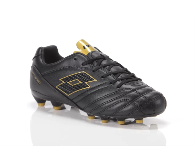  Stadio 705 FG JR - Calcio ragazzo Lotto. Disponibile in diverse taglie: 37, 38 e colori oro, nero. YOUSPORTY.