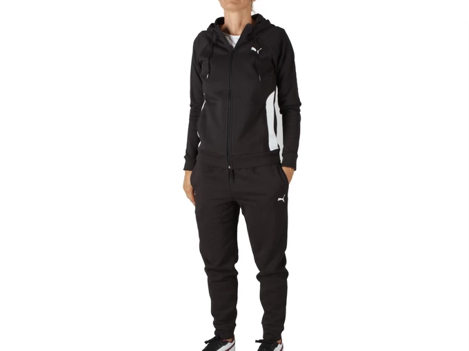  Classic Hooded Track - Tuta donna Puma. Disponibile in diverse taglie: s e colori bianco, nero. YOUSPORTY.