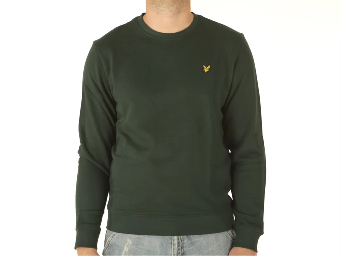 Crew Neck Sweatshirt Dark Green - Felpe uomo Lyle & Scott. Disponibile in diverse taglie: l, s e colori verde. YOUSPORTY.