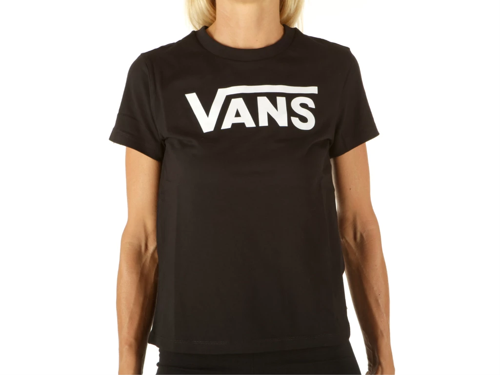  Flying V Crew Tee Black - T-Shirt donna Vans. Disponibile in diverse taglie: l, m, s, xs e colori bianco, nero. YOUSPORTY.