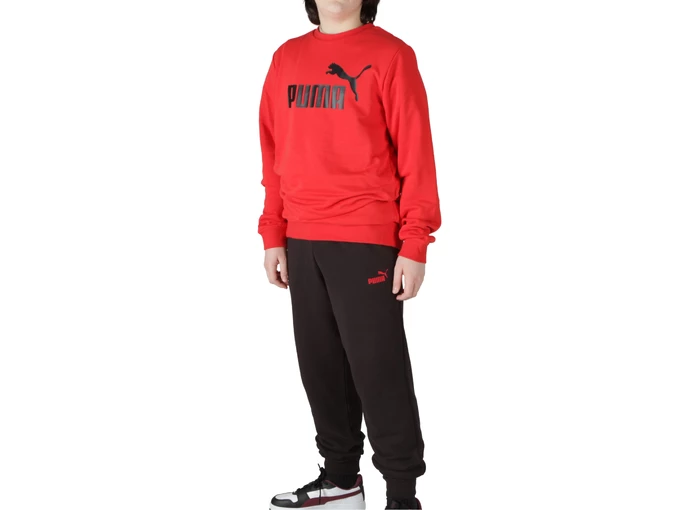  ESS No.1 Logo Crew Sweat Suit TR B - Tuta ragazzo Puma. Disponibile in diverse taglie: 13y, 14y, 15y, 16y e colori rosso, nero.