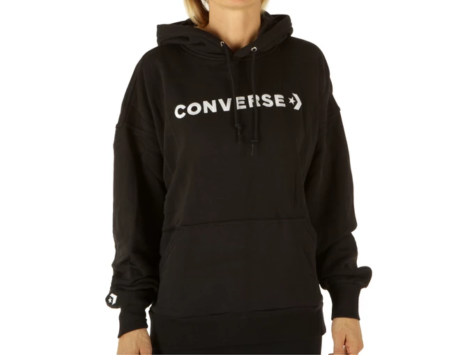  Embroidered Wordmark Hoodie - Felpe donna Converse. Disponibile in diverse taglie: xs e colori bianco, nero. YOUSPORTY.