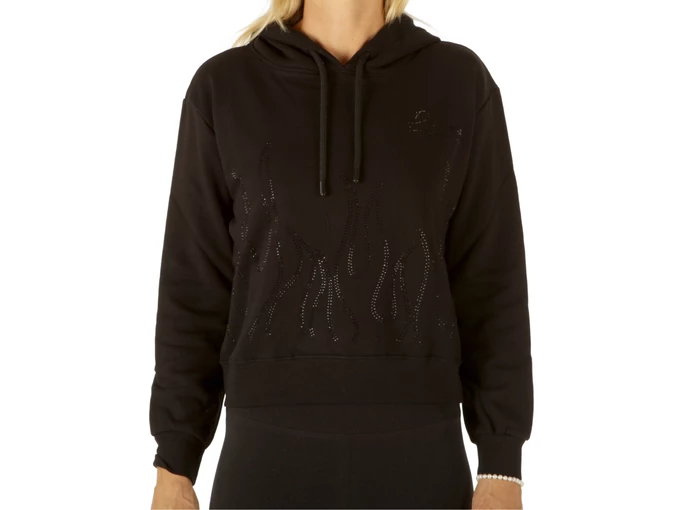  Maglia Cappuccio In Felpa Donna Nero - Felpe donna Pyrex. Disponibile in diverse taglie: l, m, s e colori nero. YOUSPORTY.