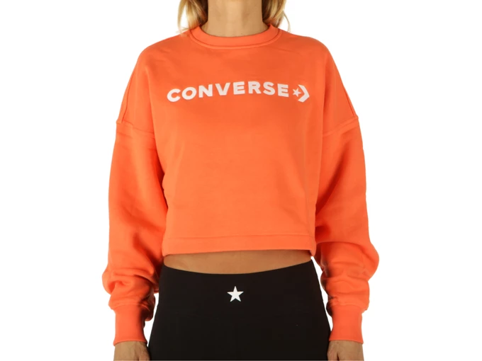  Embroidered Wordmark Crew - Felpe donna Converse. Disponibile in diverse taglie: l e colori bianco, arancione. YOUSPORTY.