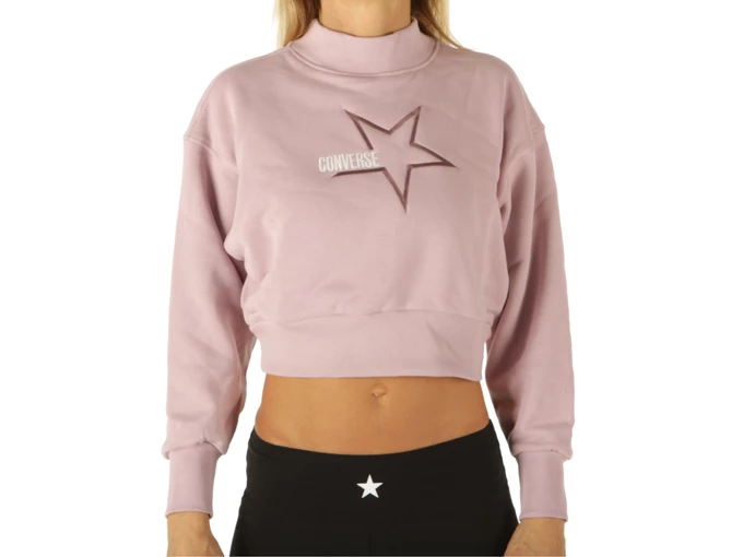  Sweatshirt Cropped Crew All Star - Felpe donna Converse. Disponibile in diverse taglie: l, m, s e colori rosa, bianco. YOUSPORT