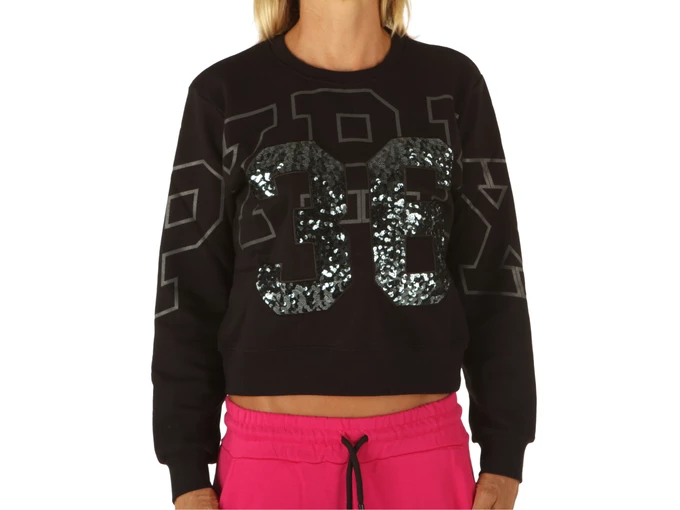  Maglia Girocollo In Felpa Donna Nero - Felpe donna Pyrex. Disponibile in diverse taglie: s, xs e colori grigio, nero. YOUSPORTY