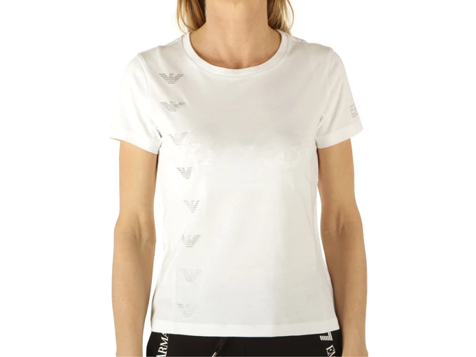  T-Shirt Bianco - T-Shirt donna Emporio Armani. Disponibile in diverse taglie: m, s e colori argento, bianco. YOUSPORTY.