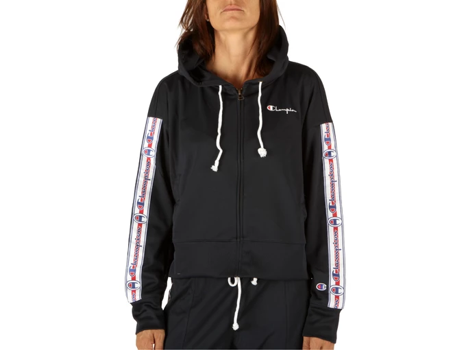  Hooded Full Zip Top W - Felpe donna Champion. Disponibile in diverse taglie: m, s, xs e colori blu navy, rosso, bianco. YOUSPOR