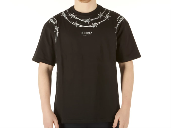 Phobia Archive T Shirt Black Barbed Wire man PH/B1BARBEDWIRE