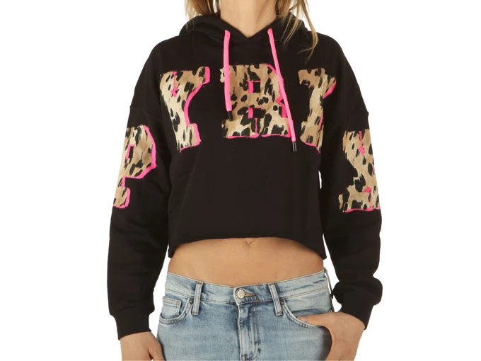 Pyrex Maglia Cappuccio Donna In Felpa Nero woman 22EPB43158 NER