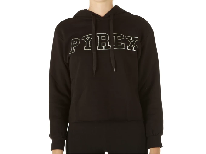 Pyrex Maglia Cappuccio Corta Donna In Felpa Nero woman 21IPB42744 NER