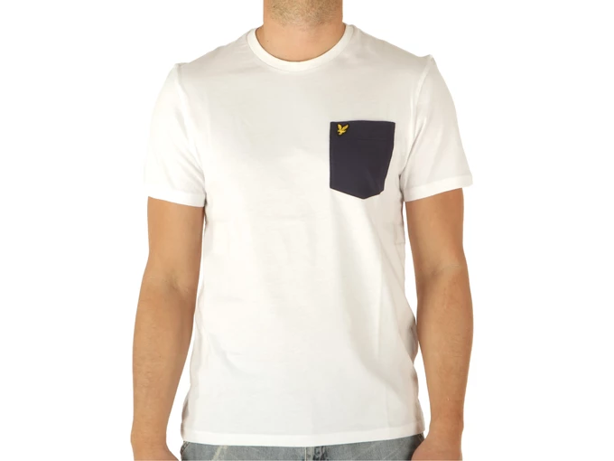 Lyle & Scott Contrast Pocket T-Shirt White Navy homme TS831VOG Z660