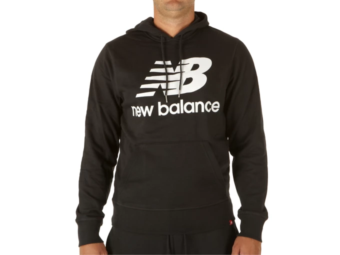New Balance Essential Stacked Logo Po Hoodie Black homme MT03558 BK