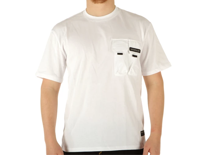 Caterpillar T Shirt Double Pocket White homme 2511803 10110
