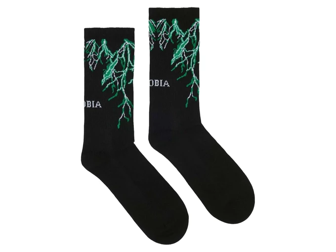 Phobia Archive Black Socks Green Lightning homme PHA00055CZ