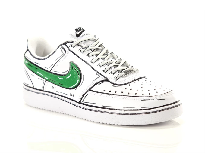 Nike Court Vision Lo Comics Swoosh Green homme DH2987 101 CM2