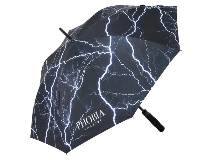 Phobia Archive Black Umbrella Lightning and Logo unisex 