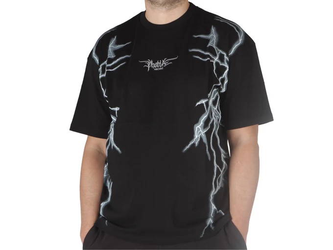 Phobia Archive Black T-shirt Lateral White Lightning uomo 