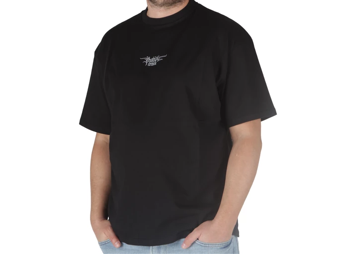 Phobia Archive Black T-shirt Embroidered Gotic uomo  PH00586