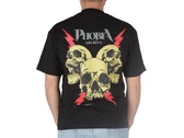 Phobia Archive Black Tshirt Red Screaming Skulls hombre PH00653 