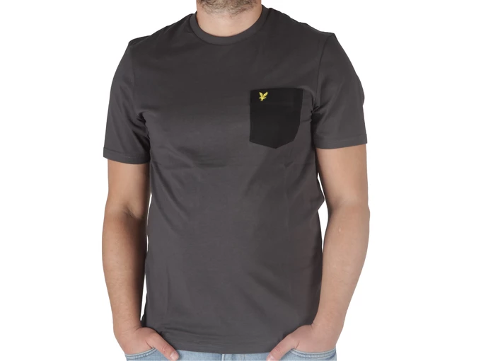 Lyle & Scott Contrast Pocket T-shirt Gunmetal Jet Black uomo 