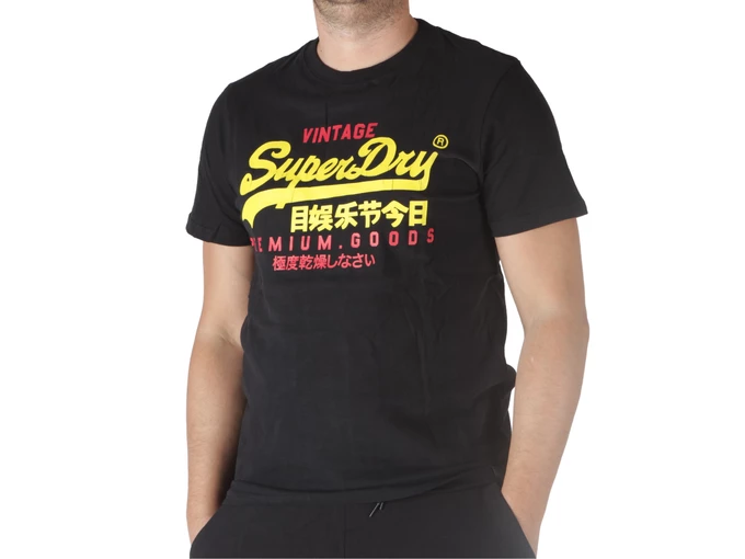 Superdry VL Duo Tee Jet Black homme M1011977A 12A